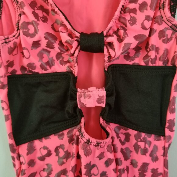 Girl's GK leopard print one-piece swimsuit S - Picture 3 of 5